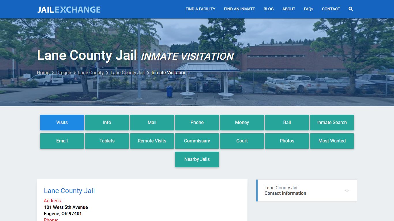 Inmate Visitation - Lane County Jail, OR - Jail Exchange